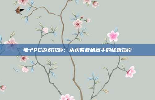 电子PG游戏视频:从观看者到高手的终极指南