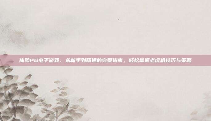 体验PG电子游戏:从新手到精通的完整指南,轻松掌握老虎机技巧与策略