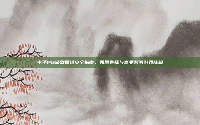电子PG游戏网址安全指南:如何选择与享受刺激游戏体验