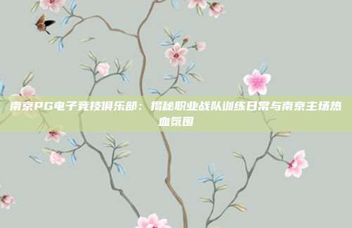 南京PG电子竞技俱乐部：揭秘职业战队训练日常与南京主场热血氛围
