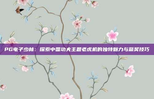 PG电子少林：探索中国功夫主题老虎机的独特魅力与赢奖技巧