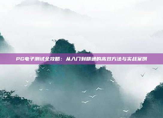 PG电子测试全攻略:从入门到精通的高效方法与实战案例